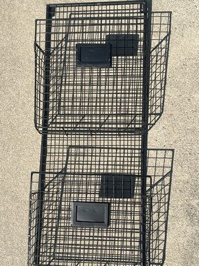 Vertical metal shelves
